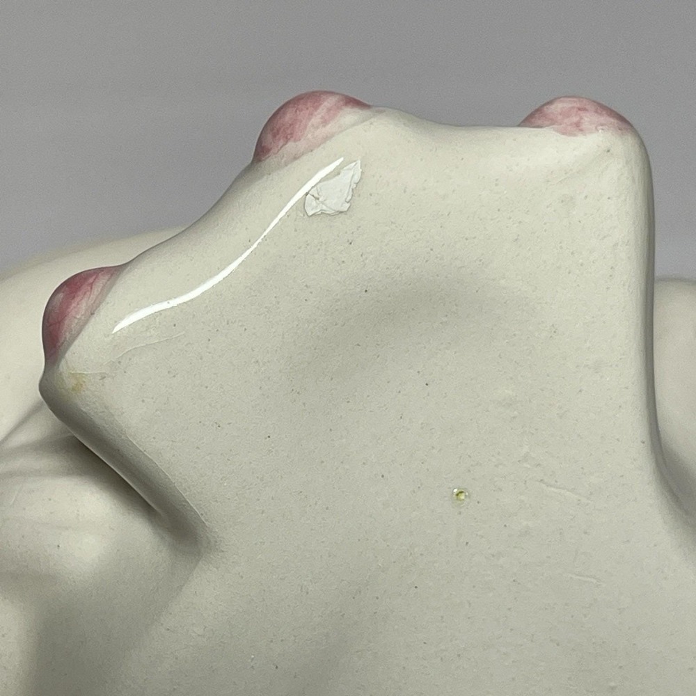 Vintage Studio Pottery Frog 1975 Pretty Eyes Pink Flowers Ceramic Sponge Holder - Picture 13 of 16
